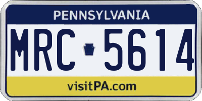 PA license plate MRC5614