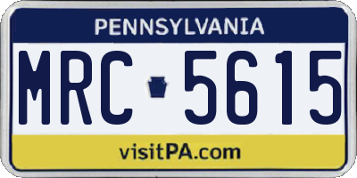 PA license plate MRC5615