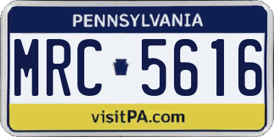 PA license plate MRC5616
