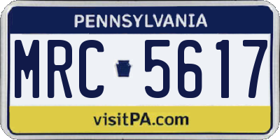 PA license plate MRC5617