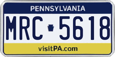 PA license plate MRC5618