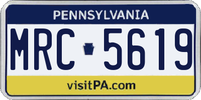 PA license plate MRC5619