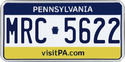 PA license plate MRC5622