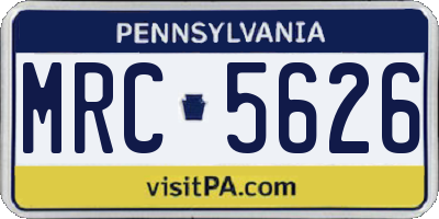 PA license plate MRC5626