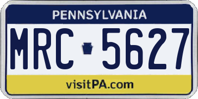 PA license plate MRC5627