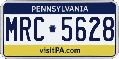 PA license plate MRC5628