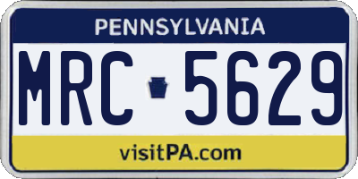 PA license plate MRC5629