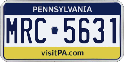 PA license plate MRC5631