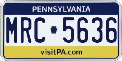 PA license plate MRC5636