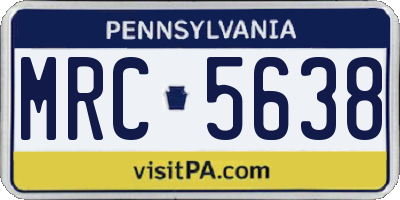 PA license plate MRC5638