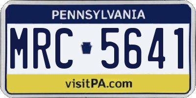 PA license plate MRC5641
