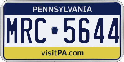 PA license plate MRC5644