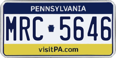 PA license plate MRC5646