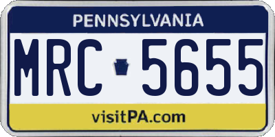 PA license plate MRC5655
