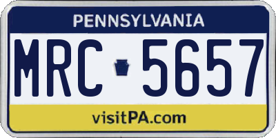 PA license plate MRC5657