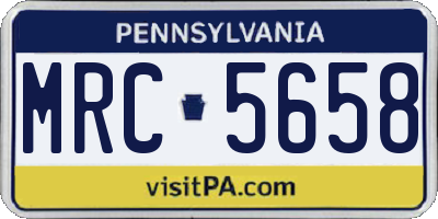 PA license plate MRC5658