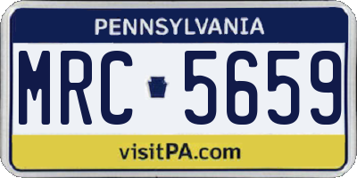 PA license plate MRC5659