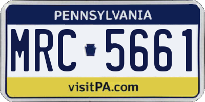 PA license plate MRC5661