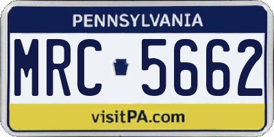 PA license plate MRC5662