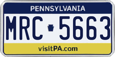 PA license plate MRC5663