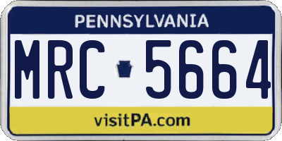 PA license plate MRC5664