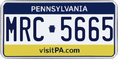 PA license plate MRC5665
