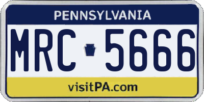 PA license plate MRC5666