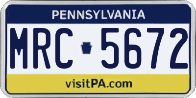 PA license plate MRC5672