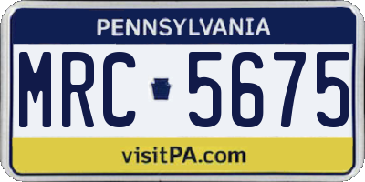 PA license plate MRC5675