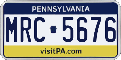 PA license plate MRC5676