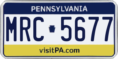 PA license plate MRC5677