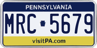 PA license plate MRC5679