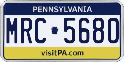 PA license plate MRC5680