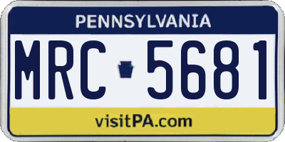 PA license plate MRC5681