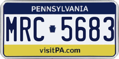 PA license plate MRC5683