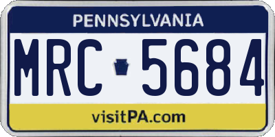 PA license plate MRC5684