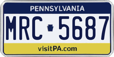 PA license plate MRC5687