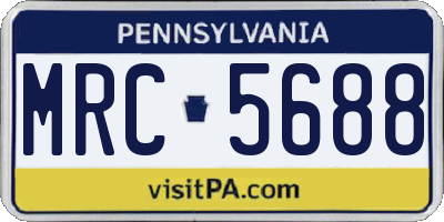 PA license plate MRC5688