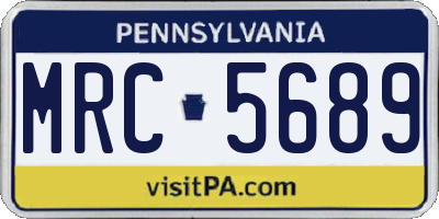 PA license plate MRC5689