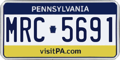 PA license plate MRC5691