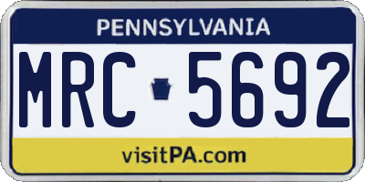 PA license plate MRC5692