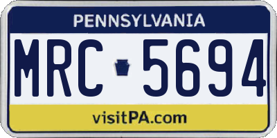 PA license plate MRC5694