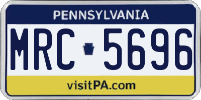 PA license plate MRC5696