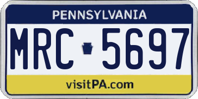 PA license plate MRC5697