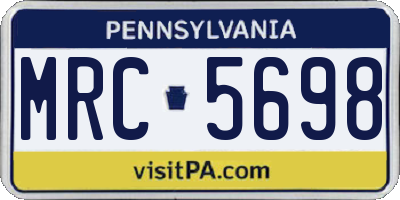 PA license plate MRC5698