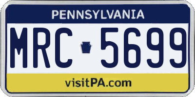 PA license plate MRC5699