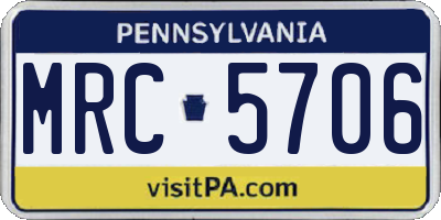 PA license plate MRC5706