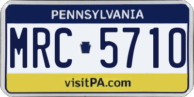 PA license plate MRC5710