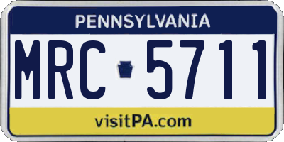PA license plate MRC5711