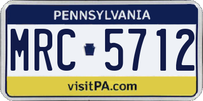 PA license plate MRC5712